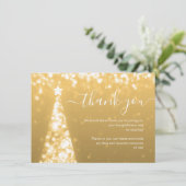 Weihnachts-Tree Gold-Hochzeit Dankeschön-Karte Begleitkarte (Stehend Vorderseite)
