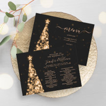 Weihnachts-Tree-Gold-Hochzeitsprogramm