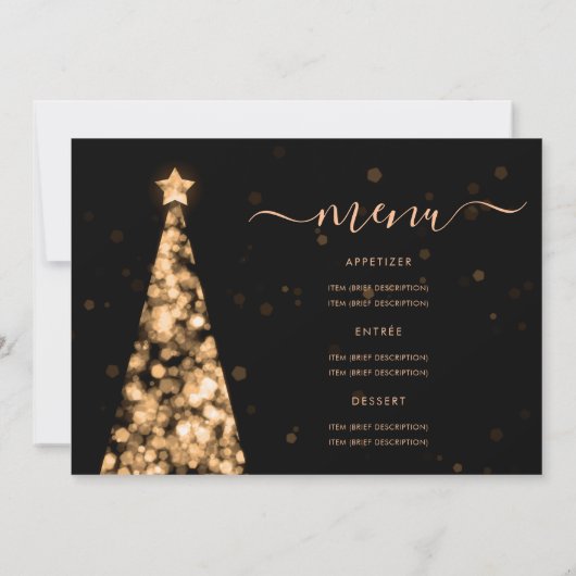 Weihnachts-Tree-Gold-Hochzeitsprogramm Einladung (Rückseite)