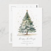 Weihnachts Tree Gold Star Corporate Postkarte (Vorne/Hinten)