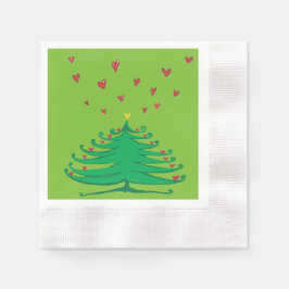 Weihnachts-Tree-Herz-Cocktail Papier Napkins Serviette