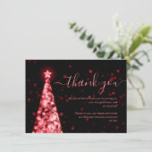 Weihnachts-Tree Red Black Wedding Danke-Card Begleitkarte (Stehend Vorderseite)