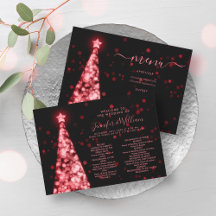 Weihnachts-Tree Red Black Wedding Menü Programm