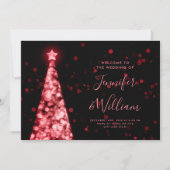 Weihnachts-Tree Red Black Wedding Programm (Vorderseite)