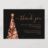 Weihnachts-Tree-Rose Gold-Hochzeit Dankeschön-Kart Begleitkarte (Vorderseite)