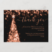 Weihnachts-Tree-Rose Gold-Hochzeit Dankeschön-Kart Begleitkarte (Vorderseite)