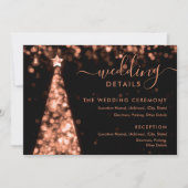 Weihnachts-Tree-Rose Gold Wedding Details Card Einladung (Vorderseite)
