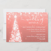 Weihnachts-Tree-Rose Gold Wedding Details Card Einladung (Vorderseite)