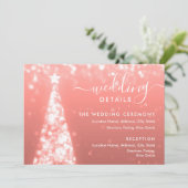 Weihnachts-Tree-Rose Gold Wedding Details Card Einladung (Stehend Vorderseite)