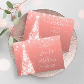Weihnachts-Tree-Rose Gold Wedding Menu Einladung