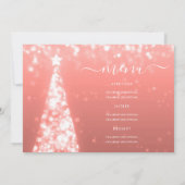 Weihnachts-Tree-Rose Gold Wedding Menu Einladung (Rückseite)