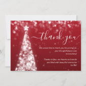Weihnachts-Tree Silver Red Wedding Vielen Dank Einladung (Vorderseite)