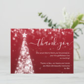 Weihnachts-Tree Silver Red Wedding Vielen Dank Einladung (Stehend Vorderseite)