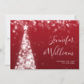 Weihnachts-Tree Silver Red Wedding Vielen Dank Einladung (Rückseite)