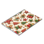 Weihnachts-Tree-Star-Cookies-Muster-Notebook Notizblock (Linke Seite)