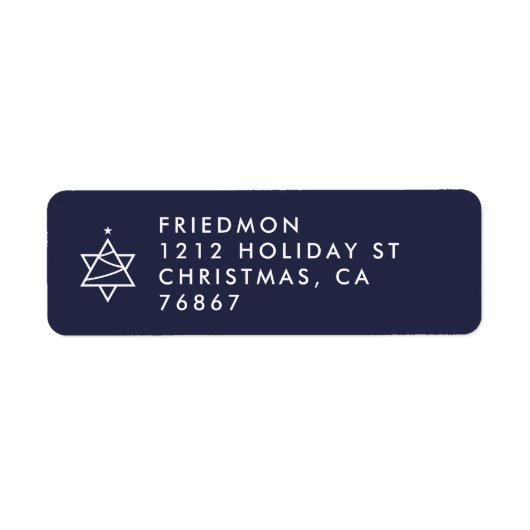 Weihnachts-Tree-Star von David: Adressetikett (Vorne)