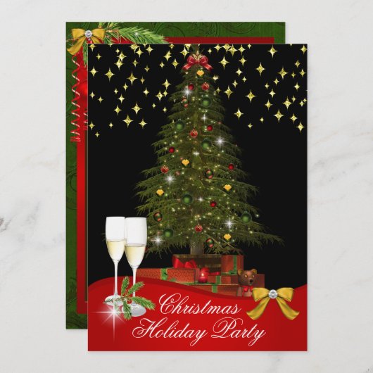 Weihnachts-Tree-Weihnachtsfeier Einladung (Vorne/Hinten)
