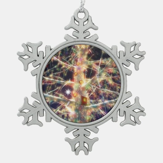 Weihnachts-Treehouse Snowflake Ornament (Vorderseite)