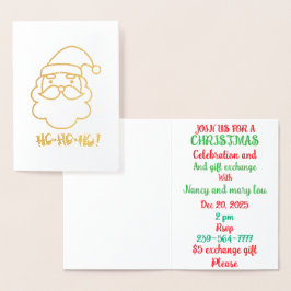 Weihnachts-Treffen und Geschenkwechsel Folienkarte