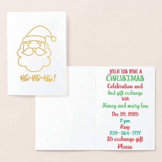 Weihnachts-Treffen und Geschenkwechsel Folienkarte (Anzeige)