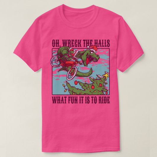 Weihnachts TRex Rider T-Shirt (Design vorne)