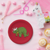 Weihnachts Triceratops Dinosaur Papierplatte Pappteller (Party)