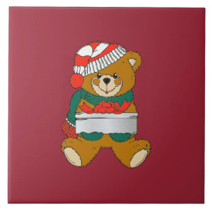 Weihnachts Trivet Teddy Bear Tile Fliese