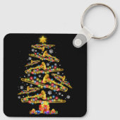 Weihnachts-Trombone-Player Xmas Tree Jazz Music Lo Schlüsselanhänger (Rückseite)