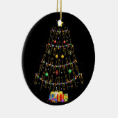 Weihnachts-Trombone-Spieler spendet Weihnachtsbaum Keramik Ornament (Rechts)