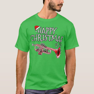 Weihnachts-Trompete Trompeter Musiker Santa Hut Xm T-Shirt