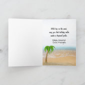 Weihnachts-Tropenstrand mit Starfish Feiertagskarte (Innenseite)