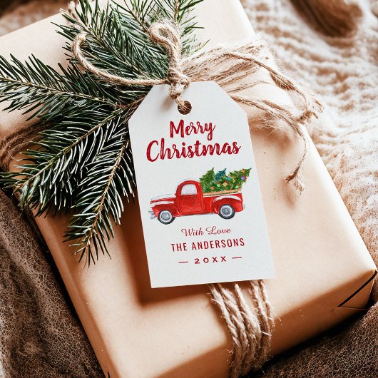 Weihnachts-Truck Frohe Weihnachtsfeiertage Geschenkanhänger