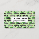 Weihnachts-Trucks Kundenbestellung Danke QR Code Visitenkarte (Vorderseite)