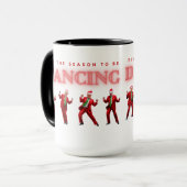 Weihnachts Trump tanzt Tasse 15 oz (Vorderseite Links)