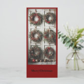 Weihnachts-Tür-Kranz Feiertags-Personalisierte Kar (Stehend Vorderseite)