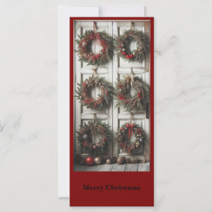 Weihnachts-Tür-Kranz Feiertags-Personalisierte Kar