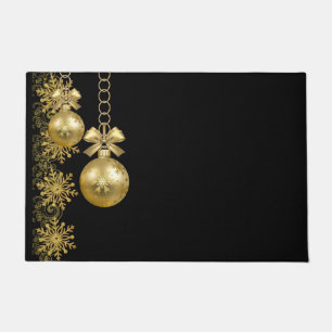 Weihnachts-Türmatte, Goldene Kugeln Fußmatte