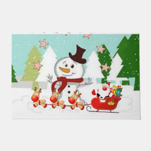 Weihnachts-Türmatte, Schneemann Fußmatte