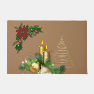 Weihnachts-Türmatte, Weihnachtskerze Fußmatte