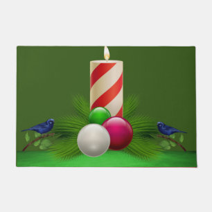 Weihnachts Türmatte, Weihnachtskerze Fußmatte