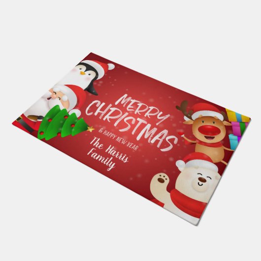 Weihnachts-Türmchen Fußmatte (Schrägansicht)