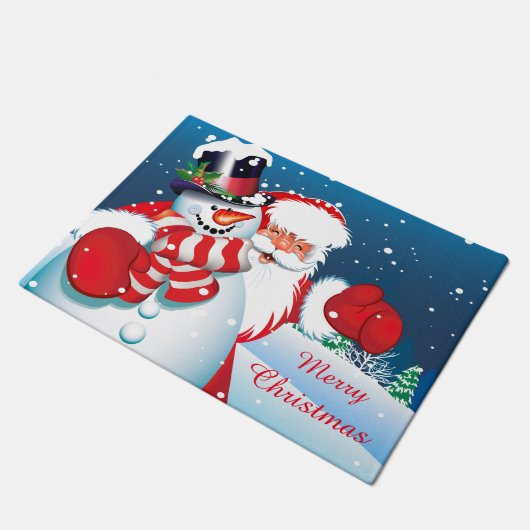 Weihnachts-Türmchen Fußmatte (Schrägansicht)