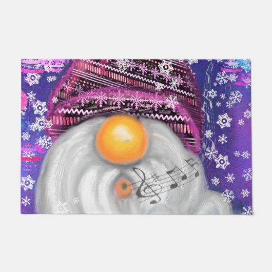 Weihnachts-Türmchen mit Happy Singing Gnome Fußmatte (Vorderseite)