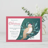 Weihnachts Turtledove Dinner Party Einladung (Stehend Vorderseite)