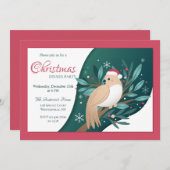 Weihnachts Turtledove Dinner Party Einladung (Vorne/Hinten)