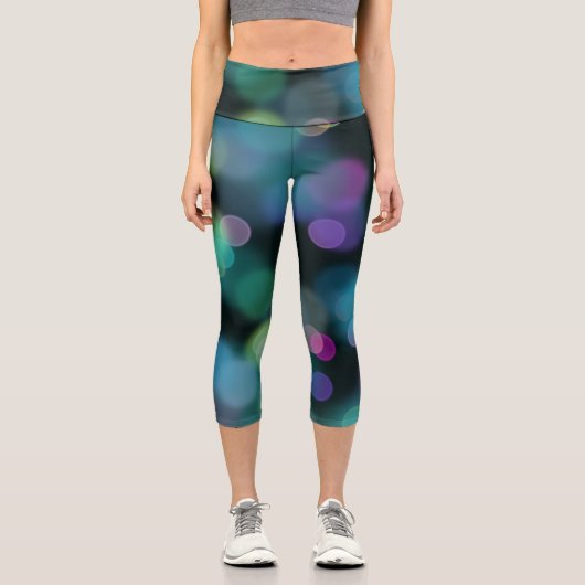 Weihnachts-Twilight-Muster für Mitternachtsblau Capri Leggings (Vorderseite)