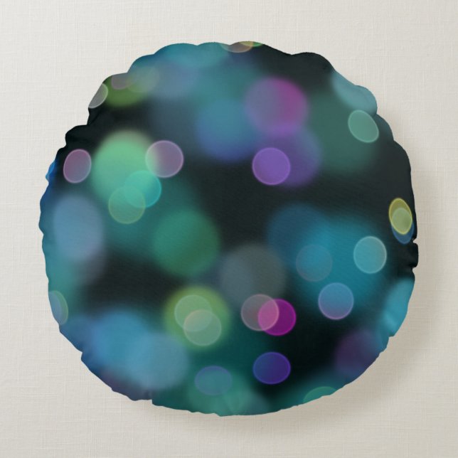 Weihnachts-Twilight-Muster für Mitternachtsblau Rundes Kissen (Vorderseite)