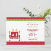 Weihnachts-Twin-Baby-Dusche Einladungen (Stehend Vorderseite)