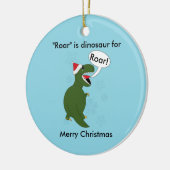 Weihnachts Tyrannosaurus Rex Dinosaurier Blue Cust Keramikornament (Links)