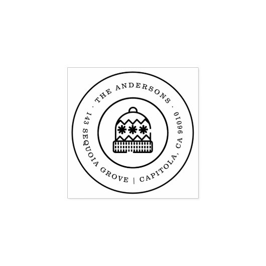 Weihnachts-Ugly-Hat-Rücksendeadresse Gummistempel (Prägung)